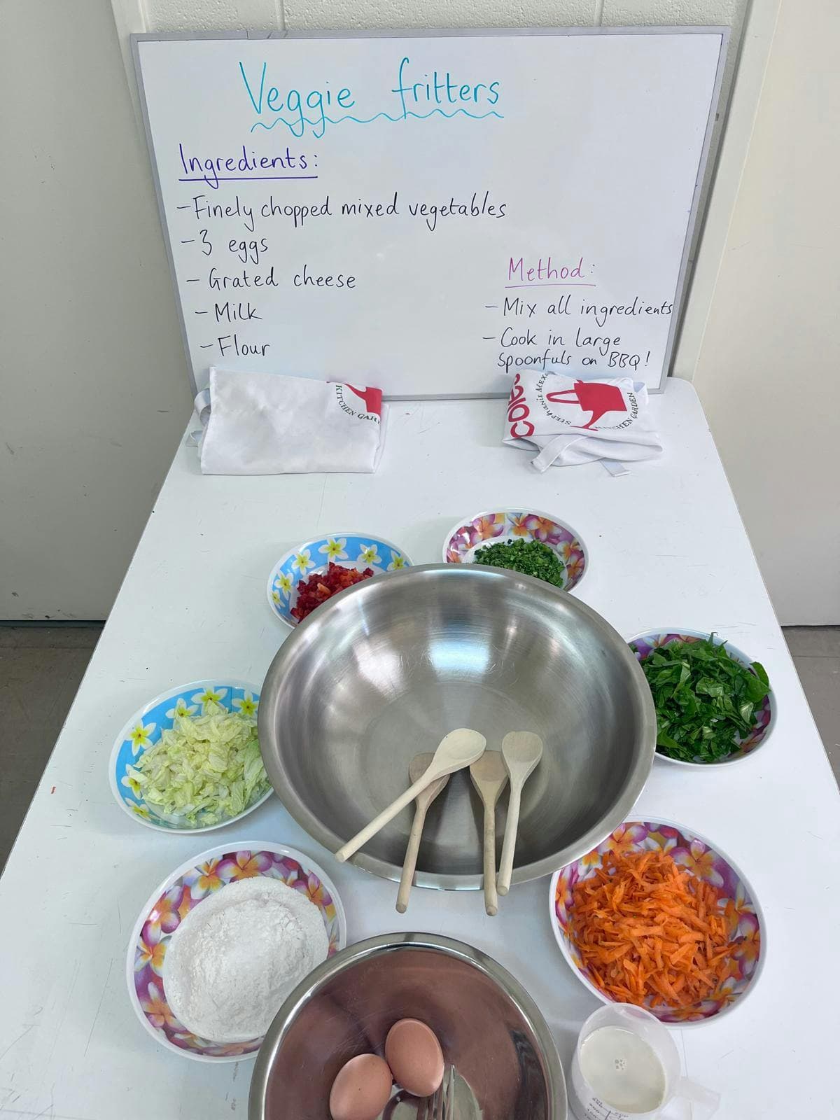 Veggie fritter ready at Ravenswood Heights Primary School