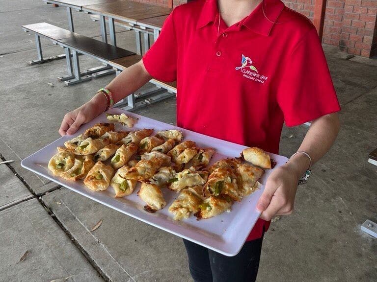 Clarendon Vale Primary School's asparagus cheese puffs ready to eat!