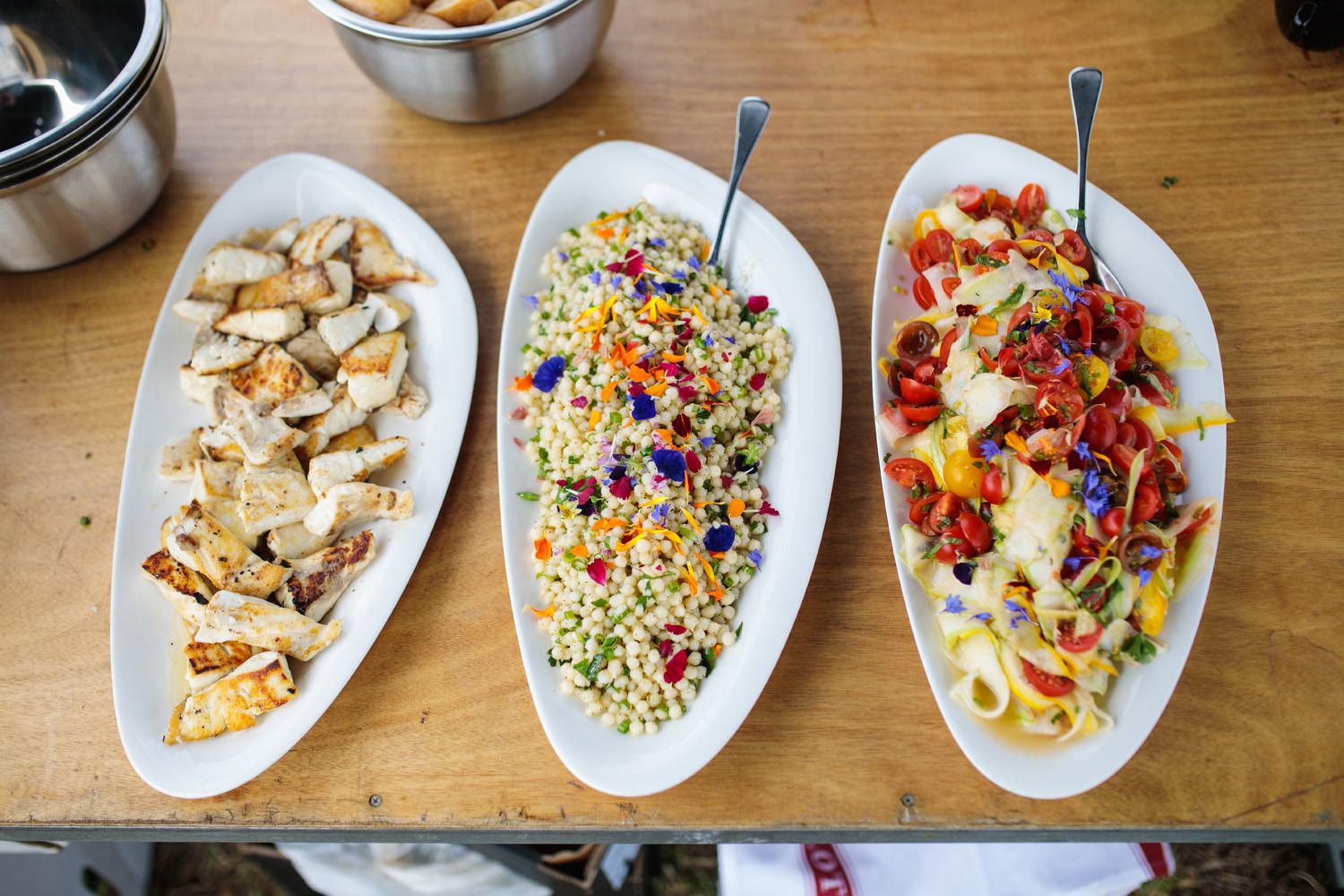 colourful lunch dishes on the table